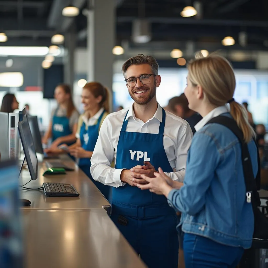 Empleados de YPF trabajando